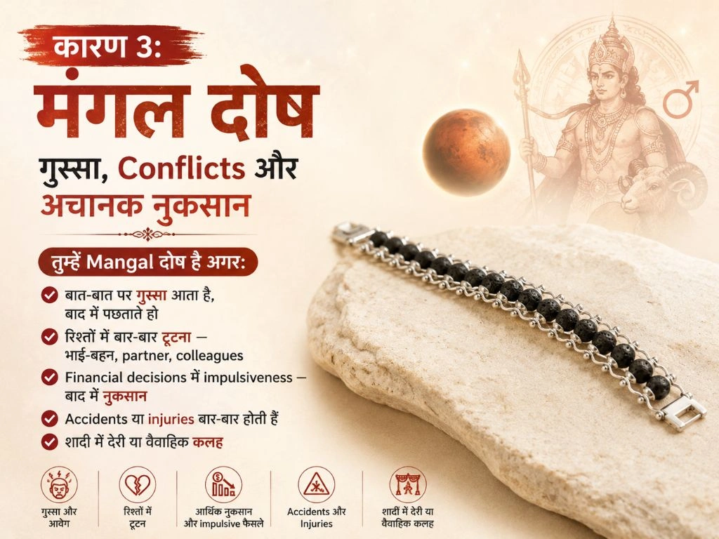 mangal dosh ke lakshan aur upay karungali silver bracelet original — Suyagya