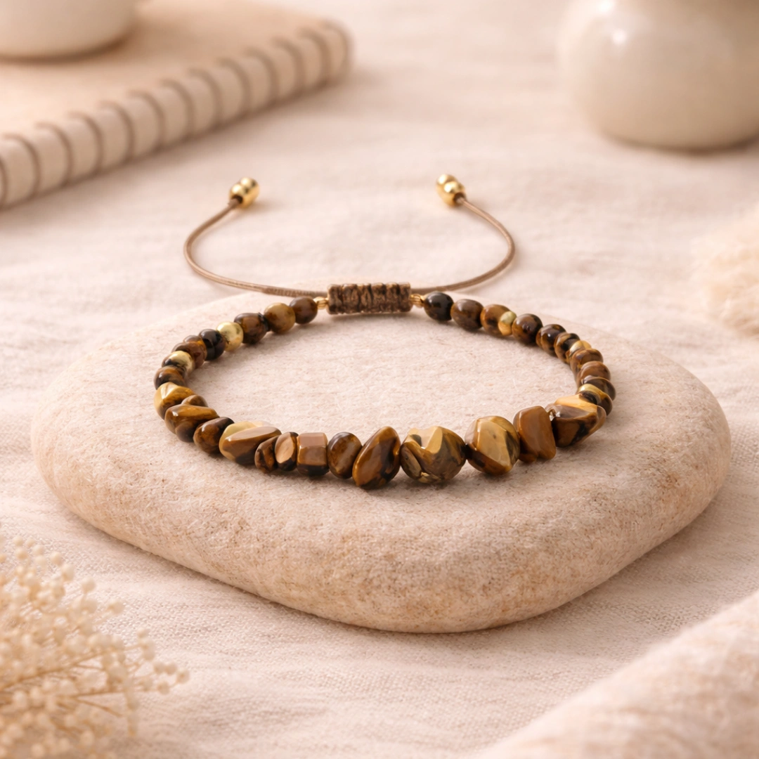 Natural Tiger Eye Uncut Stone Bracelet – Premium Quality
