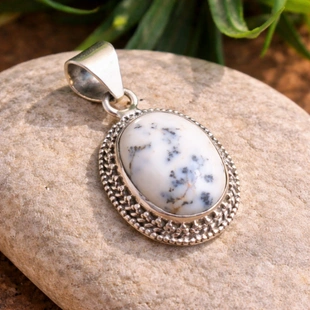 Dendritic Opal Pendant | 925 Silver | Nature's Art Stone
