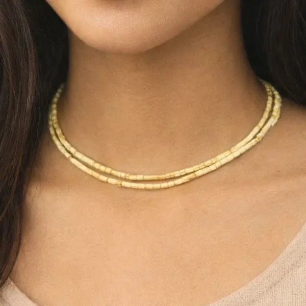 SUYAGYA Tulsi Ji Kanthi Mala Original Holy Basil Wood Double Round Neck Mala Worn on Neck for Krishna Devotion and Protection