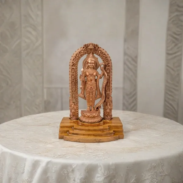 Shree Ram Lalla Copper Murti —  Pure Copper Idol with Prabhavali Arch