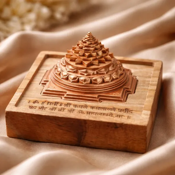 Shri Yantra Pyramid — Copper Meru Yantra for Prosperity, Harmony and Mahalakshmi Blessings