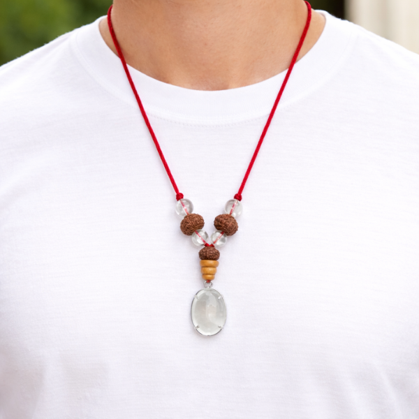 Libra Tula Rashi Pendant moonstone clear quartz rudraksha Venus energy — Suyagya India ₹699