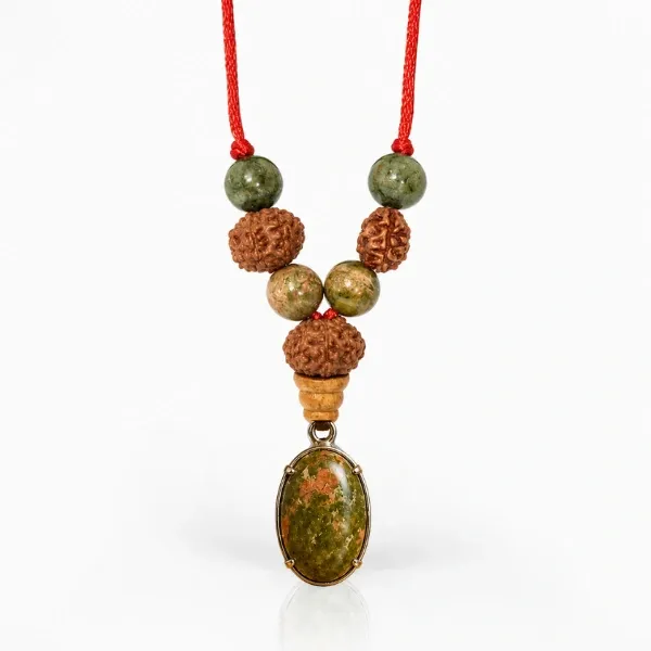 Virgo Kanya Rashi Pendant serpentine rudraksha Mercury energy — Suyagya India ₹699