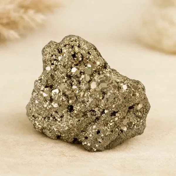 Original raw Pyrite stone natural cubic crystal formation — wealth focus protection | Suyagya