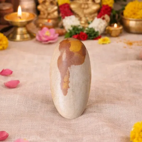 Shri Narmadeshwar Shivling Stone — Original Natural Tilak, Swayambhu Form of Lord Shiva for Home Puja