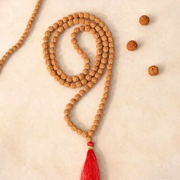 5 Mukhi Rudraksha Jaap Mala Premium — Natural Beads for Daily Jap, Lord Shiva's Blessing