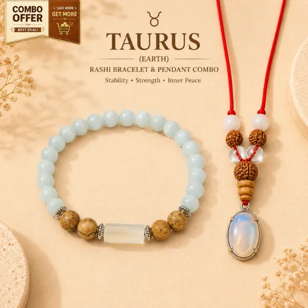 Taurus Vrishabh Rashi Bracelet and Pendant Combo – Suyagya